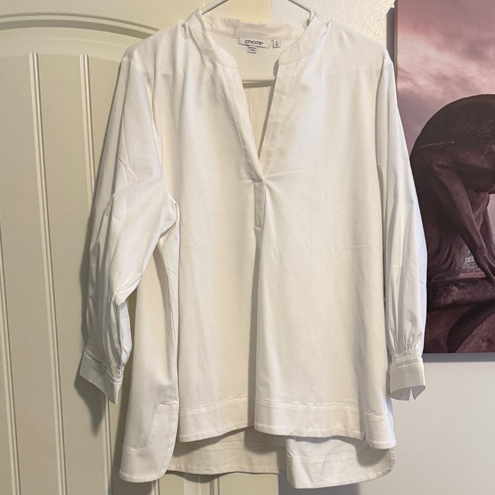 Chico's Cream V-Neck Blouse